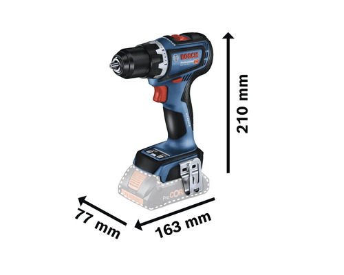 Visseuse-perceuse sans fil Bosch avec indications de taille