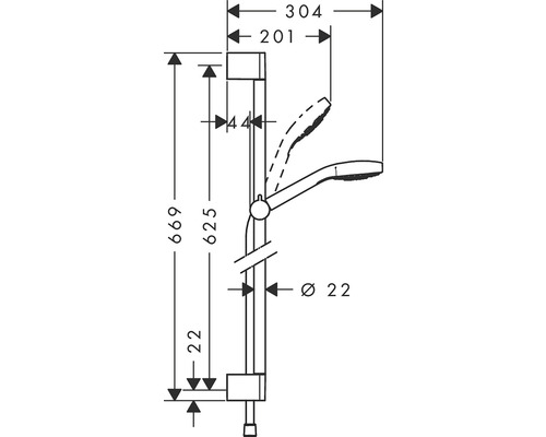 Maße einer Duschstange