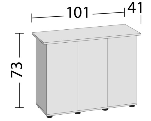 Armoire avec trois portes et dimensions 101 x 41 x 73 cm