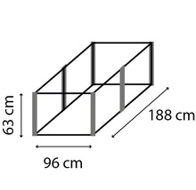 Illustration d''un châssis de couche avec indications de dimensions
