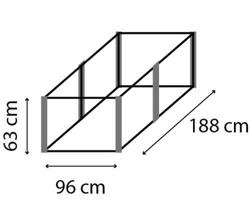 Illustration d''un châssis de couche avec indications de dimensions