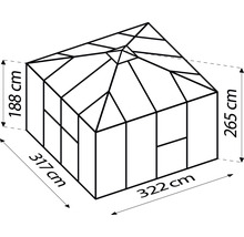 Gartenhaus Vitavia Universum inkl. Fußboden 317 x 322 cm silber