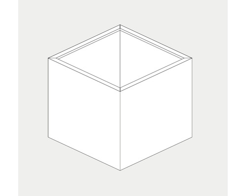 Modèle filaire d''un bac à plantes cubique