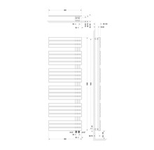 Chauffe-serviettes électrique SCHULTE Breda résistance chauffante à droite 60 x 169 cm 900 W avec fiche à contact de protection blanc
