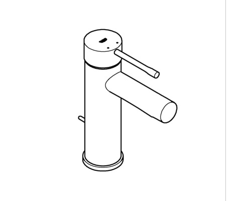 Zeichnung einer Armatur für ein Waschbecken.