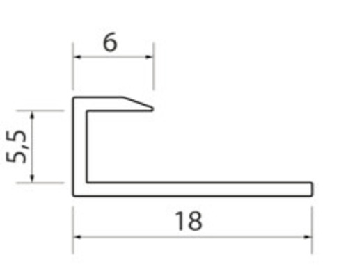 Schéma technique d''un profilé avec indications de dimensions