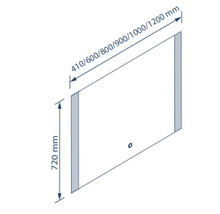 Miroir de salle de bains à LED Möbelpartner Star lxhxé 80x72x3 cm