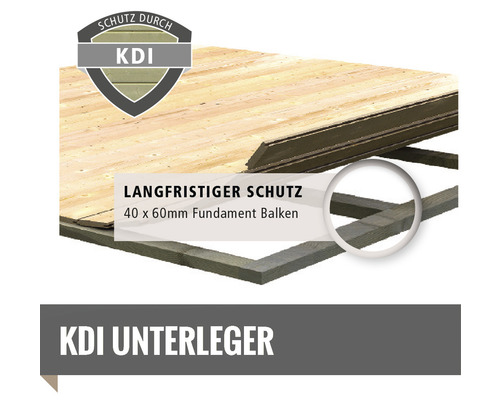 KDI Unterleger mit KDI Schutz und 40 x 60 Millimeter Fundament Balken