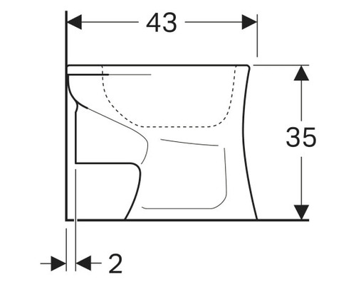 Dessin technique de WC avec dimensions