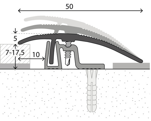 Dessin technique d''un profilé de transition avec indications de dimensions