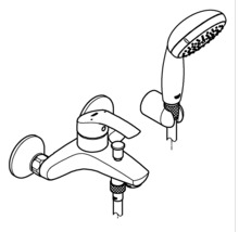 Ensemble de douche avec mitigeur monocommande pour montage mural