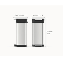 Poubelle à pédale Joseph & Joseph Titan 20 20 l acier inoxydable mat brossé