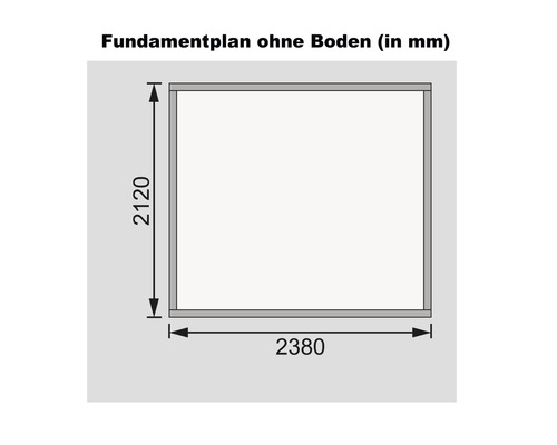 Plan de fondation sans sol avec dimensions en millimètres