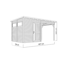 Gartenhaus Bertilo Pentus 2 inkl. Fußboden und Schleppdach 470 x 265 cm natur