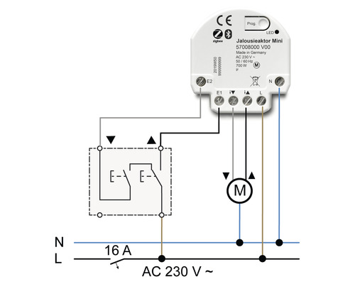 Schaltplan für einen Jalousieaktor Mini