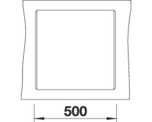 Quadratische Revisionsöffnung mit Maßangabe 500