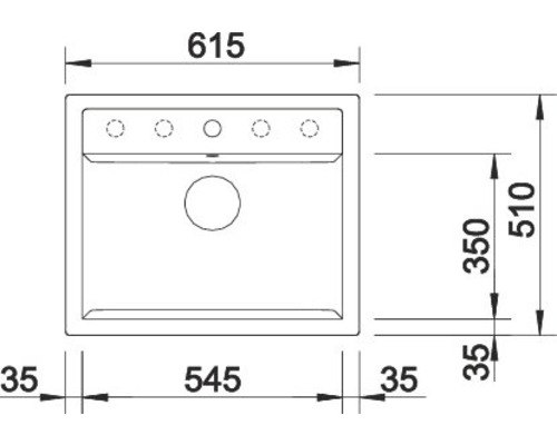 Schéma technique d''un évier avec dimensions.