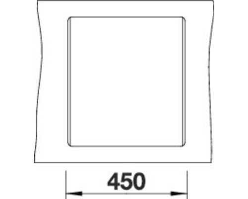 Évidement carré d''une largeur de 450 millimètres