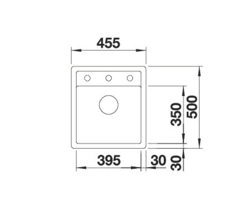 Dessin d''un évier de cuisine avec dimensions.
