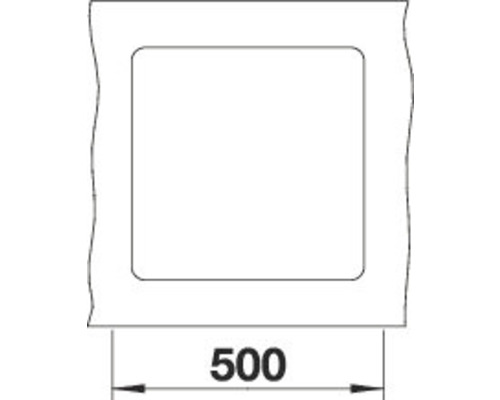 Abbildung einer Duschwanne mit der Maßangabe 500 Millimeter