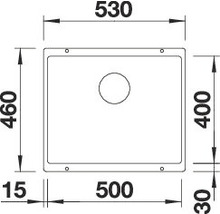 Schéma technique d''un évier avec dimensions