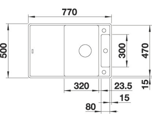 Dessin d''un évier avec dimensions