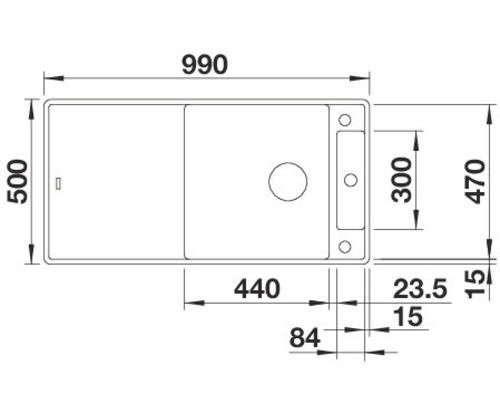 Dessin d''un évier avec dimensions