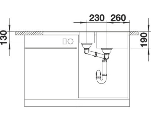 Schéma d''un évier avec des dimensions pour l''installation