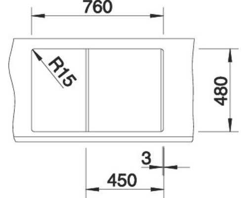 Schéma technique d''un évier avec dimensions