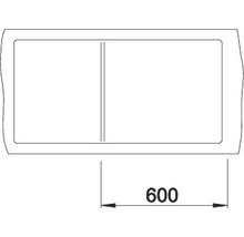 Dessin technique d''un évier de 600 mm