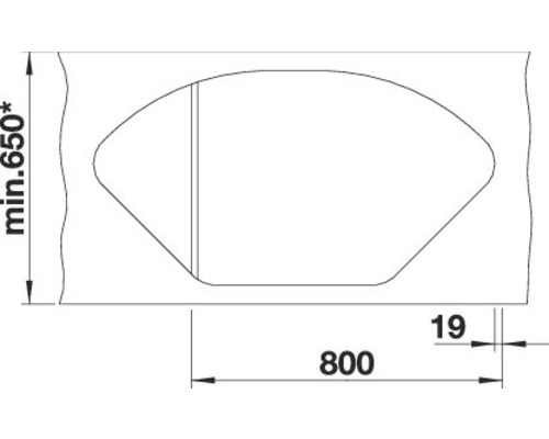 Technische Zeichnung mit Maßangaben für ein Produkt