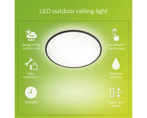 LED Deckenleuchte für den Außenbereich mit Feuchtigkeitsschutz, einfacher Installation und drei Lichteinstellungen