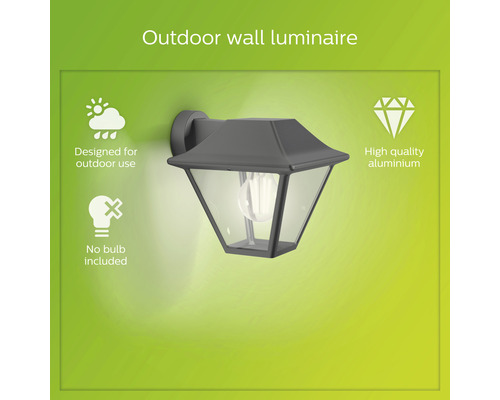 Aussenwandleuchte aus Aluminium, ohne Leuchtmittel