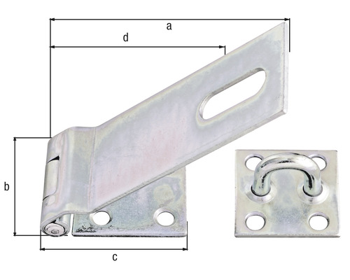Loquet de portail en métal avec oeillet et dimensions