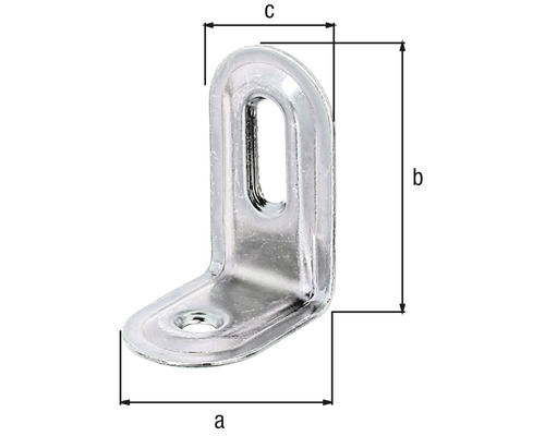 Winkelverbinder mit Maßangaben a, b und c