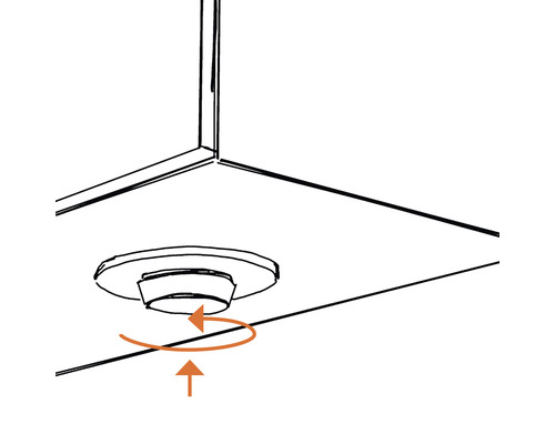 Illustration der Drehung einer Deckenleuchte