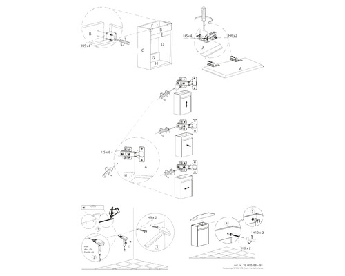 Instructions de montage pour ferrures de meubles