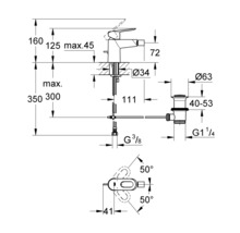 Schéma technique d''un robinet avec cotes