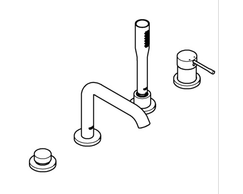 Croquis d''un robinet de baignoire avec douchette