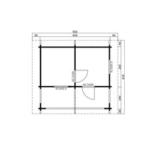 Grundriss eines Gartenhauses mit Maßen
