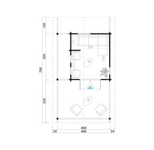Grundriss eines Gartenhauses mit Maßen