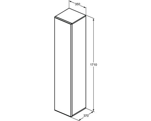 Schéma technique d''une armoire avec des dimensions de 350, 370 et 1710 millimètres.
