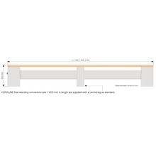 Licon Heat Bankkonvektor Heizkörper KORALINE LDE H 300 x L 1600 x T 265 mm weiß mit Holzplatte Eiche