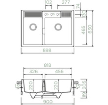 Spüle Schock Kallio M-175-M 898 x 630 mm dusk KALM175MDSK