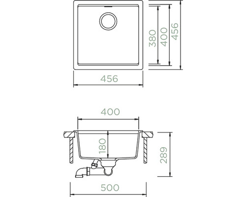 Schéma technique d''un évier de cuisine avec dimensions
