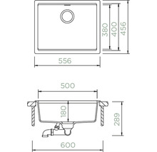 Spüle Schock Kiruna N-100L-U 556 x 456 mm dusk KIRN100LUDSK