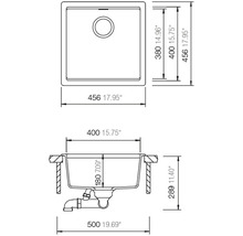 Spüle Schock Kiruna N-100-U 456 x 456 mm night KIRN100UNGT