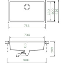 Spüle Schock Kiruna N-100XL-U 756 x 456 mm dusk KIRN100XLUDSK