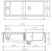 Spüle Schock Prepstation-A 1140 x 460 mm dusk PRPD150ADSK