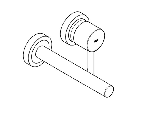 Grohe Logo auf einer Waschtischarmatur zur Wandmontage
